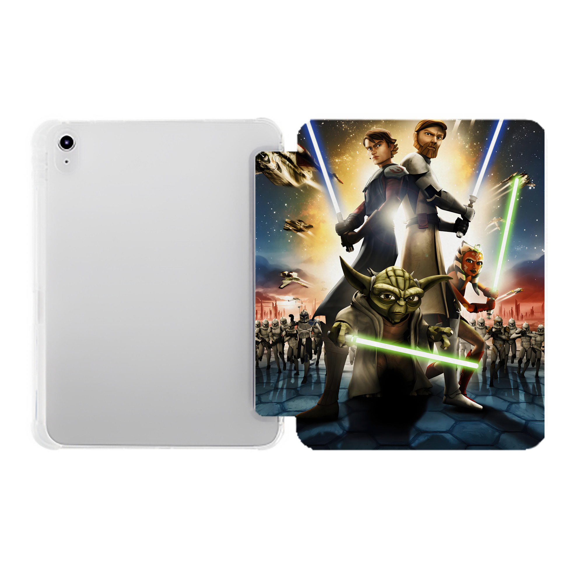 （画像用） スター・ウォーズ Star Wars IPad ケース ペン収納付き 三つ折りスタンド PUレザー×シリコン 対応機種9.5/10.5/10.9インチ